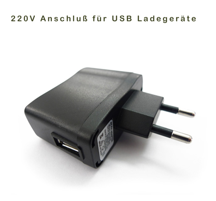 220 V Anschluß für USB Ladegeräte