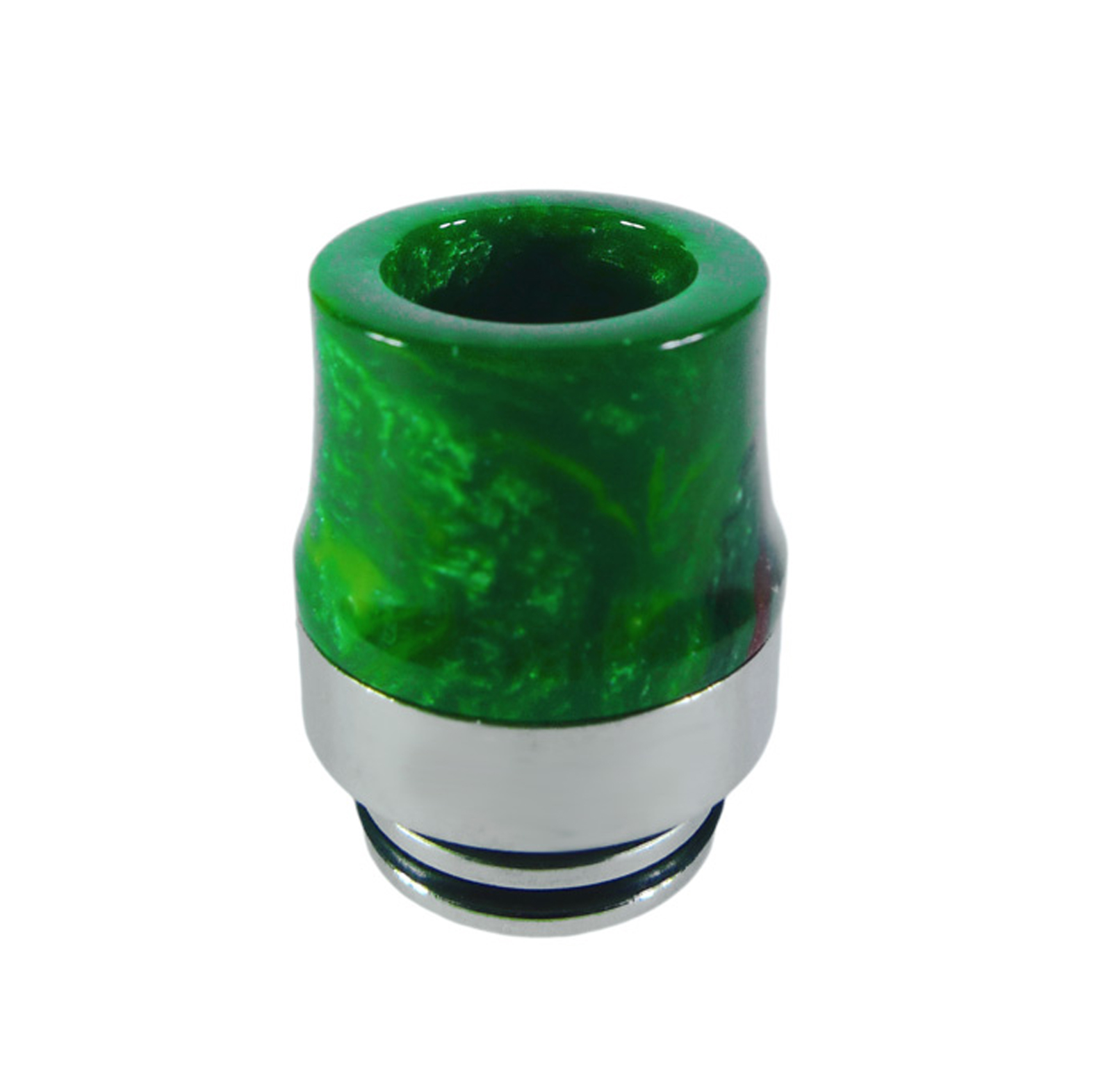 Drip Tip 810 mit Spritzschutz, SS & Resincolor in grün