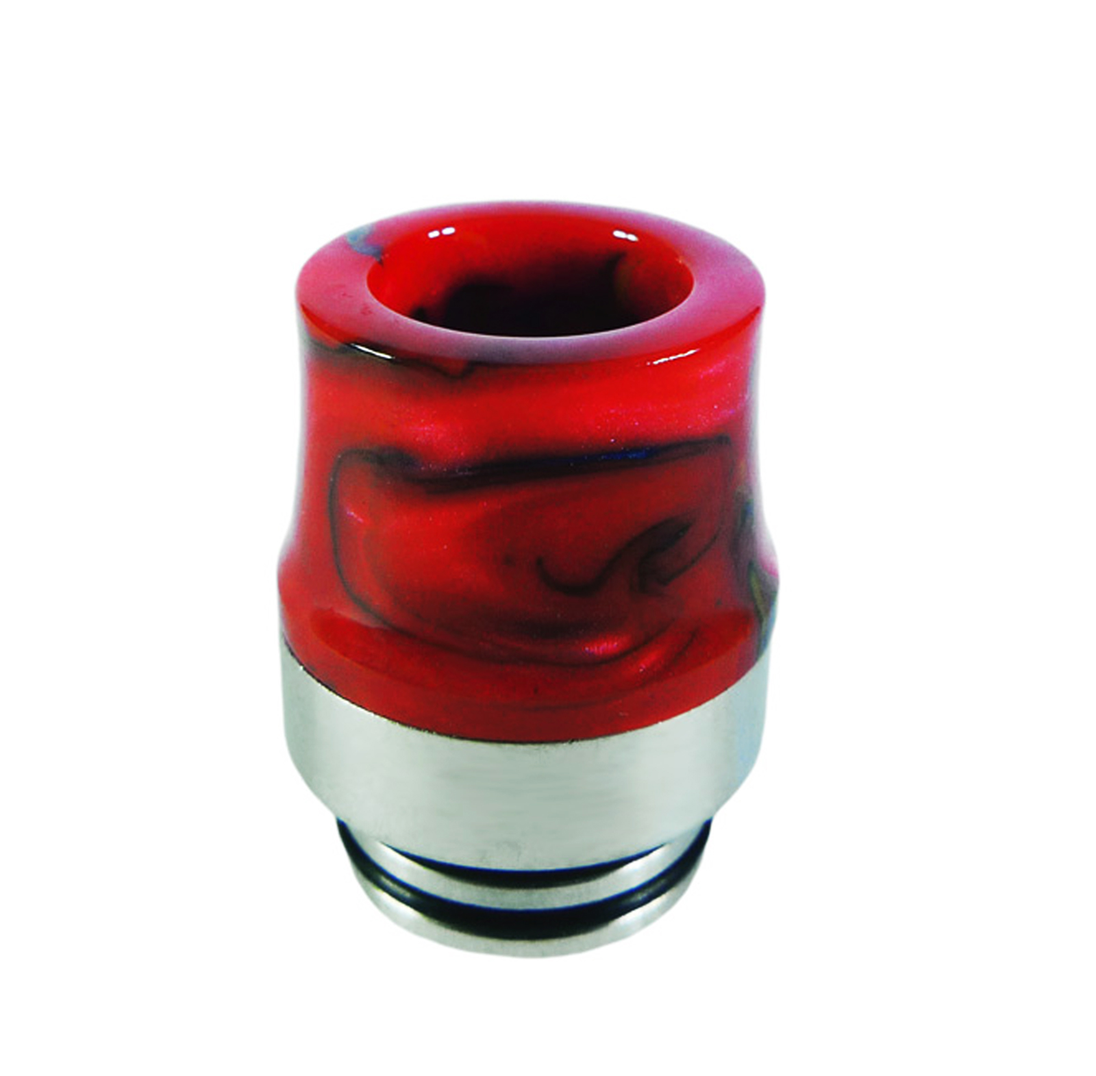 Drip Tip 810 mit Spritzschutz, SS & Resincolor in rot