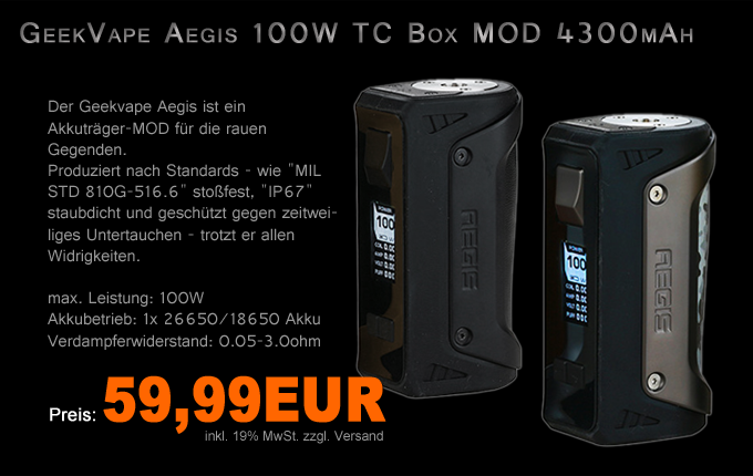 GeekVape Aegis 100W TC Box MOD 4300mAh GeekVape Aegis 100W TC Box MOD 4300mAh