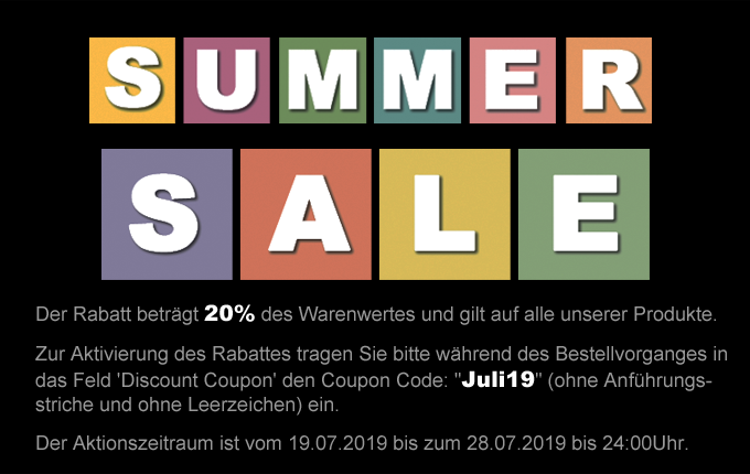 20% Juli Rabattaktion 2019 20% Juli Rabattaktion 2019
